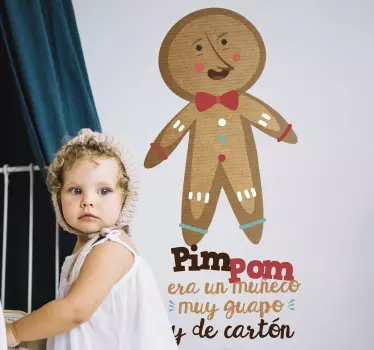 Nursery rhyme wall sticker designed with pin pon and rhyme text for children room decoration. Easy to apply and adhesive.