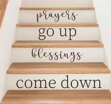 Decorate your stairs with this fantastic religious quote! +10,000 satisfied customers. Choose your size. High quality materials.
