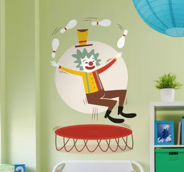 Kids Wall Stickers -&nbsp;Fun, colourful and playful illustration of a clown. Ideal for decorating bedrooms and areas for children.&nbsp;