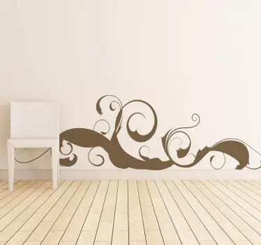 Elegant curved strokes wall sticker. Great for plain coloured walls that need some style. This abstract design is extremely versatile and perfect for any bedroom, dining room or living room on any wall as it is available in any size and colour you might want.