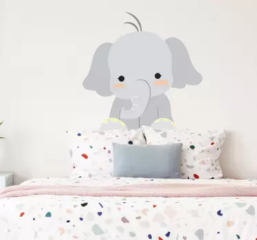 A cuddle elephant wall sticker for the little ones at home. Decorate your child's room with this friendly elephant that your child will love!