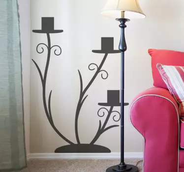 A decorative sticker of a three-tiered candle holder. Perfect to add a stylish touch to your living or dining room.