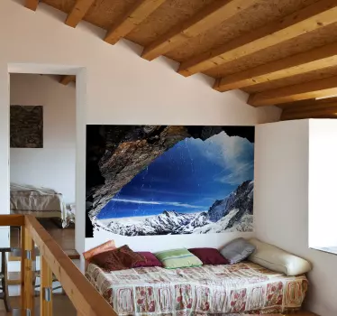 Beautiful wall sticker of a mountain landscape. An amazing decal to decorate your room! Choose your size. No air bubbles.