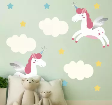 Is your child a unicorn fan? then complete the fantasy in our pretty decorative unicorn fairy take sticker featured with stars and cloud.