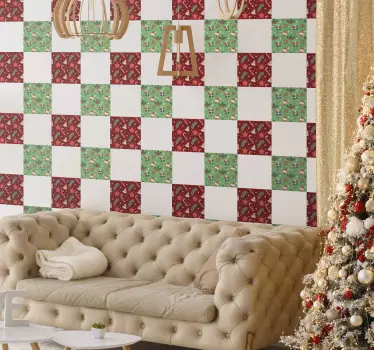 Looking for a tile sticker for Christmas decoration? here is our amazing Christmas candy pattern tile decal to beautify your space in a lovely way.