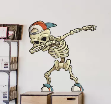  Dancing skeletons Halloween sticker.  A dreadful looking dancing skeleton. It is really easy to apply and it is highly adhesive.