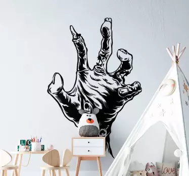  Terrific mummy hand Halloween sticker.  A self adhesive Halloween dreadful hand sticker made from high quality material. Easy to apply.