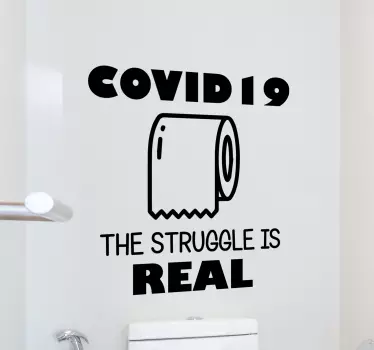  Decorative bathroom sticker that can be place on any bathroom to notify users to use the toilet paper for proper hygiene to prevent covid 19.
