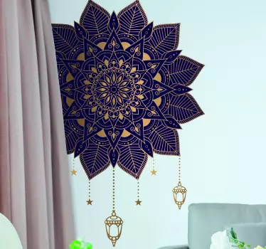 Mandala with elegant drops  floral wall sticker This design is lovely to decorate any flat surface of choice to present it with ornamental touch.
