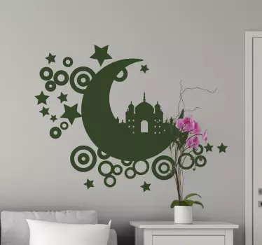 Ornamental Arabian wall sticker design that can be used to decorate any flat surface for beautification. Easy to apply and made of high quality.