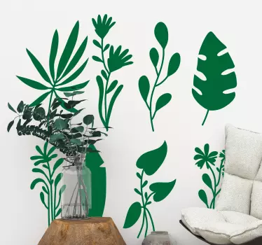 Decorative tropical plant wall sticker mixed with monster plant. Fill your home with this natural green plant with realistic appearance .