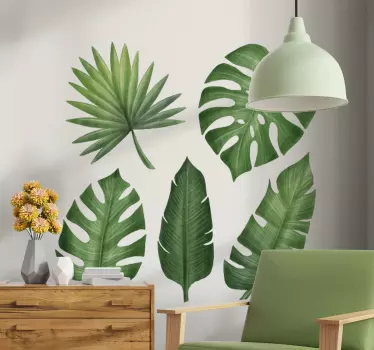 Green leave plant sticker containing different designs of leaves. If you love nature and plants then this design is for you.