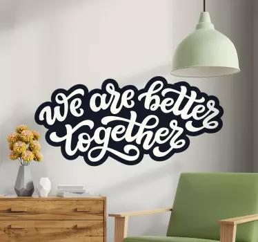 Decorative text sticker for home decoration. The design is simple and cute for decorating any space of choice. Easy tp apply and of high quality.
