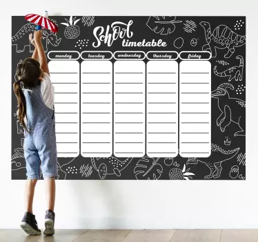 You can teach your kids how to be organized with school activities and  schedule plans by applying this educational write on kids decal on their space.