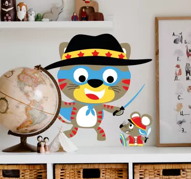 Make the bedroom of your young one interesting and fun with our decorative cartoon anima decal for kids. Easy to apply and of high quality.