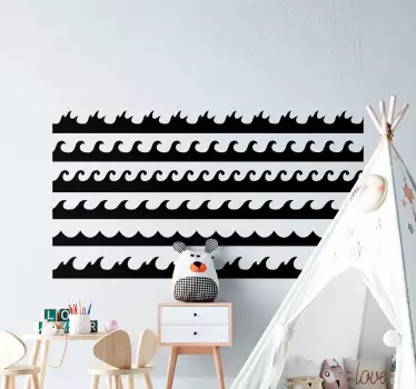 Waves pattern  wall sticker. You can enhance your space in a special way with this design, available in different customizable colour options.