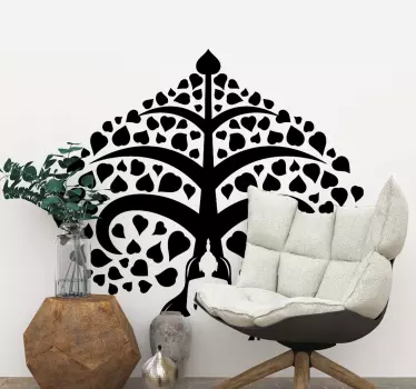 This buddha under tree monochrome sticker depicts this illstrtion of a person meditating under a tree. it is available in a large variety of colors.