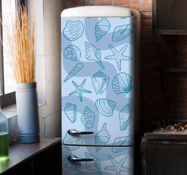 Decorative fridge appliance decal with different seashells design. Fantastic design for your fridge space and it is really adhesive.