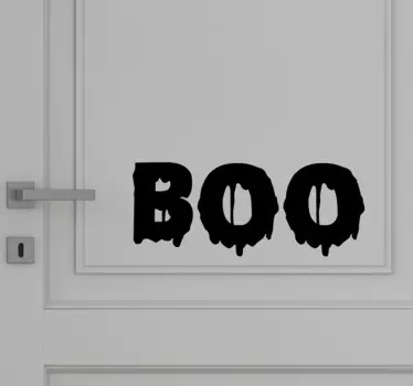 Boo! Halloween vinyl sticker that you can decorate any space you want to label with surprise feeling or scare or terror. The colour is customizable.
