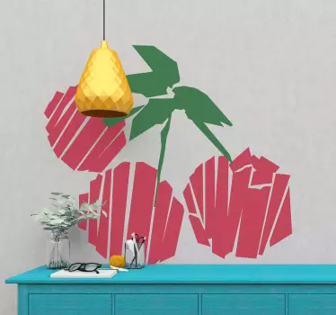 Add on your space that sweet effect of cherry with this cherry fruit sticker. A great idea for kitchen and dinning space decoration.