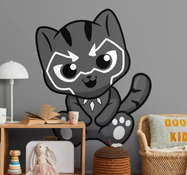 Kids Wall Stickers-Fun and playful illustration of a Panther. Cheerful design ideal for decorating childrens bedrooms.