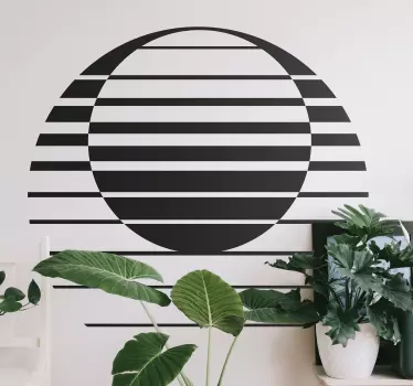 Retro sun drawing geometric wall sticker to decorate any space in your home. Suitable for a living room, bedroom and other interior spaces of choice.
