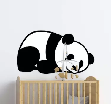 Which kid doesn't love panda?.  A lovely cute anima illustrative sticker of a sleeping panda to decorate the room of your young one.