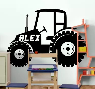 This customizable personalised tractor sticker  with the name of your child it's the ideal choice to decorate your child's room. Discounts available.