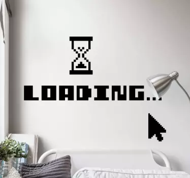Loading timer video game sticker. A design of a loading timer illustration with a mouse pointer icon. It can be decorated on a gaming room, bedroom.