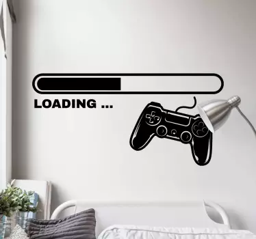 Loading games controller video game sticker. A design of a game controller and a loading signal bar, suitable design for game room and bedroom space.