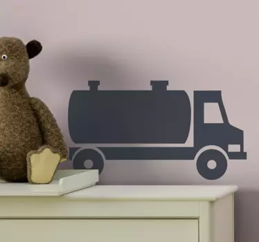 An illustrative kids toy decal design of an oil tanker. Suitable to decorate the room and playroom of kids who love heavy toy vehicle.