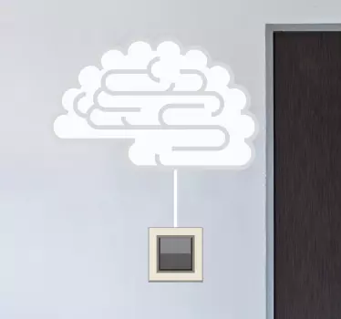The light switch brain decal for home you wanted. A simple white brain design that connects to your light switch interruptor.
