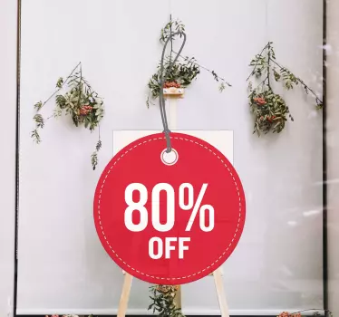 An amazing business sticker for your store front window.  Like all of our stickers, this sale sticker is made of high quality vinyl.