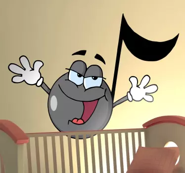 Wall stickers for kids - illustration of a musical note with a happy face on it. A fuuny design for your childrens room or play area.