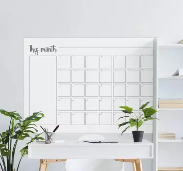 wall stickers for office room - Organise your month with this design at home or in the office. Add it to your cart now to purchase it online!
