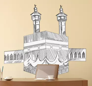 Mecca wall sticker which  features a beautiful drawing of Mecca, one of Islam's most sacred sites. Discounts available now.
