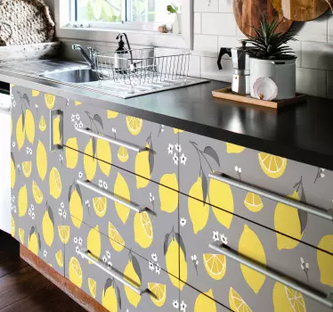 Wrap the surface of your kitchen furniture or any other furniture in the home with this decorative lemon fruit furniture decal.