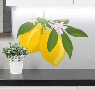 This lovely lemon tree decal would decorate your space with a realistic look that you would love. The design display a lemon hanging on tree.