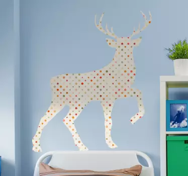 Beautiful silhouette wall sticker of stag animal. If you love wild animals and especially the ones in the deer family then this design is for you.