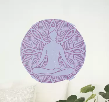 Yoga lotus  flower wall sticker - This design is perfect to decorate a yoga room or mediation space in the house or on business space.