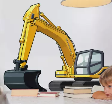 A realistic decorative excavator vehicle sticker. This lovely design is from our collection of heavy contraction toy vehicle decals.