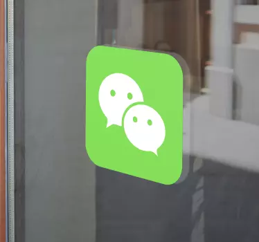 Window sticker with the WeChat logo perfect for you to promote the use of this powerful Chinese app so that everyone can use it and enjoy it.
