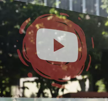 Sticker with the youtube logo with splash style background, perfect for you to apply on a window, glass or crystal. +10,000 satisfied customers.