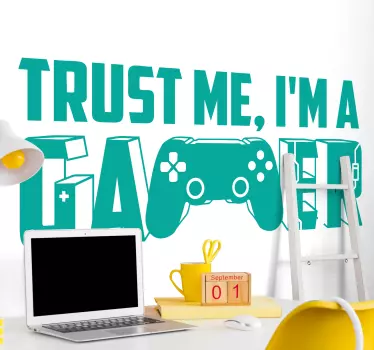 Video game decorative wall sticker for gaming room decoration, teenagers bedroom decoration and for any other space. Easy apply and customizable.