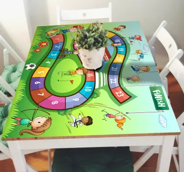 Board game sports furniture decal - Lovely design to decorate your table or desk space and delight everyone in the home with a game space.