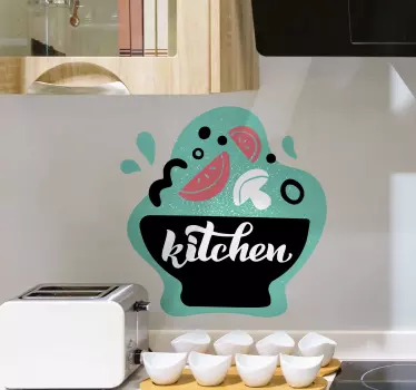 Do you want to decorate your kitchen? Then this is the amazing cuisine-themed wall sticker you are looking for! Order your new sticker today!