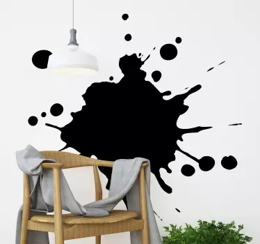A paint spot  abstract wall sticker that is customizable in any color you prefer. Made of quality vinyl, self adhesive, easy to apply and removable.