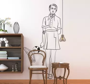 Wall Stickers - Sketch of a slim girl posing. Original design ideal for adding a distinctive look to your room.