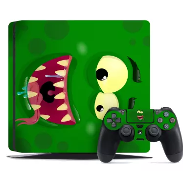 PlayStation 4 decal Green monster for the lovers of monsters figure designs. 
Add your Playstation wrap sticker to cart to buy now.
Anti-bubble vinyl!