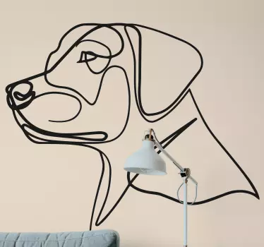 Sticker with illustration of a silhouette of a beautiful minimalist labrador dog, ideal for you to decorate any smooth surface or wall of your house.
